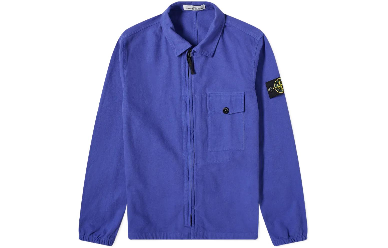 Stone Island SS22 Klein Blue Casual Pocket Collar Jacket Men 751510704-V0043