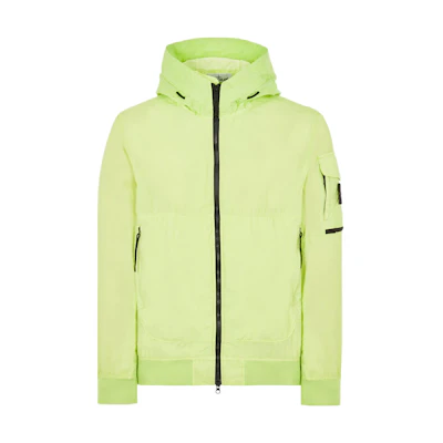 Stone Island SS22 Lemon Yellow Zip-Up Hooded Jacket 761540632-V0031