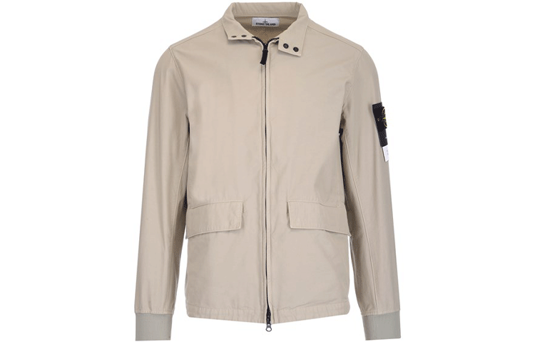 Stone Island SS22 Lightweight Logo Patch Jacket Beige Long Sleeve MO761541033-V0090