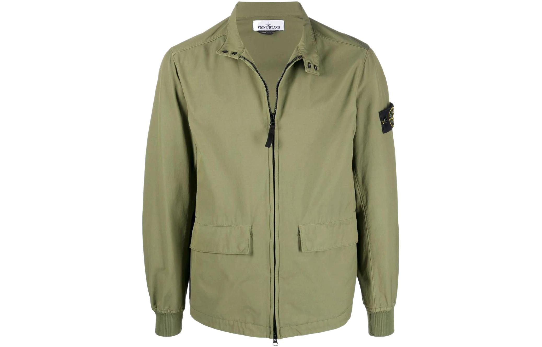 Order STONE ISLAND SS22 Lightweight Logo Patch Jacket Military Green 761541033-V0058