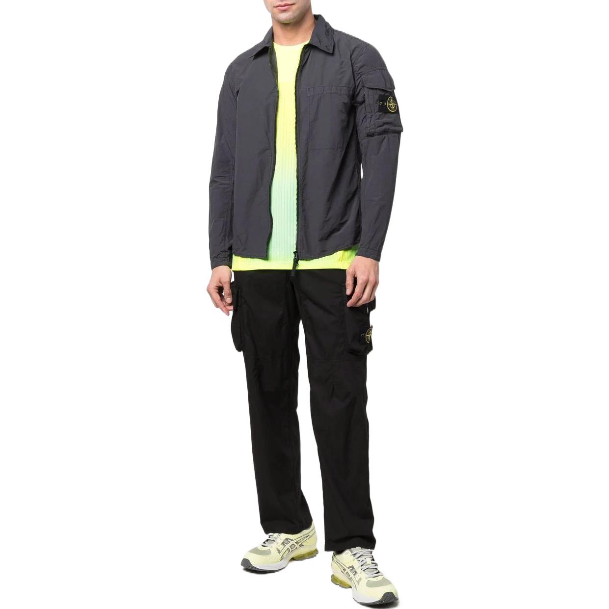 Stone Island SS22 Lightweight Logo Zip Jacket Mens - Charcoal Black 761510502-V0065 圖 3