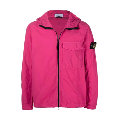 Stone Island SS22 Lightweight Solid Color Pink Hooded Jacket for Men 761512402-V0087