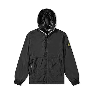 Stone Island SS22 Logo Hooded Nylon-TC Jacket Men’s Black 761541131-V0029