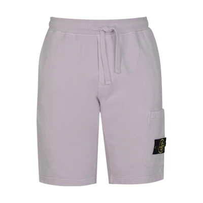 STONE ISLAND SS22 Logo Patch Purple Sweatshorts 761564651-V0086