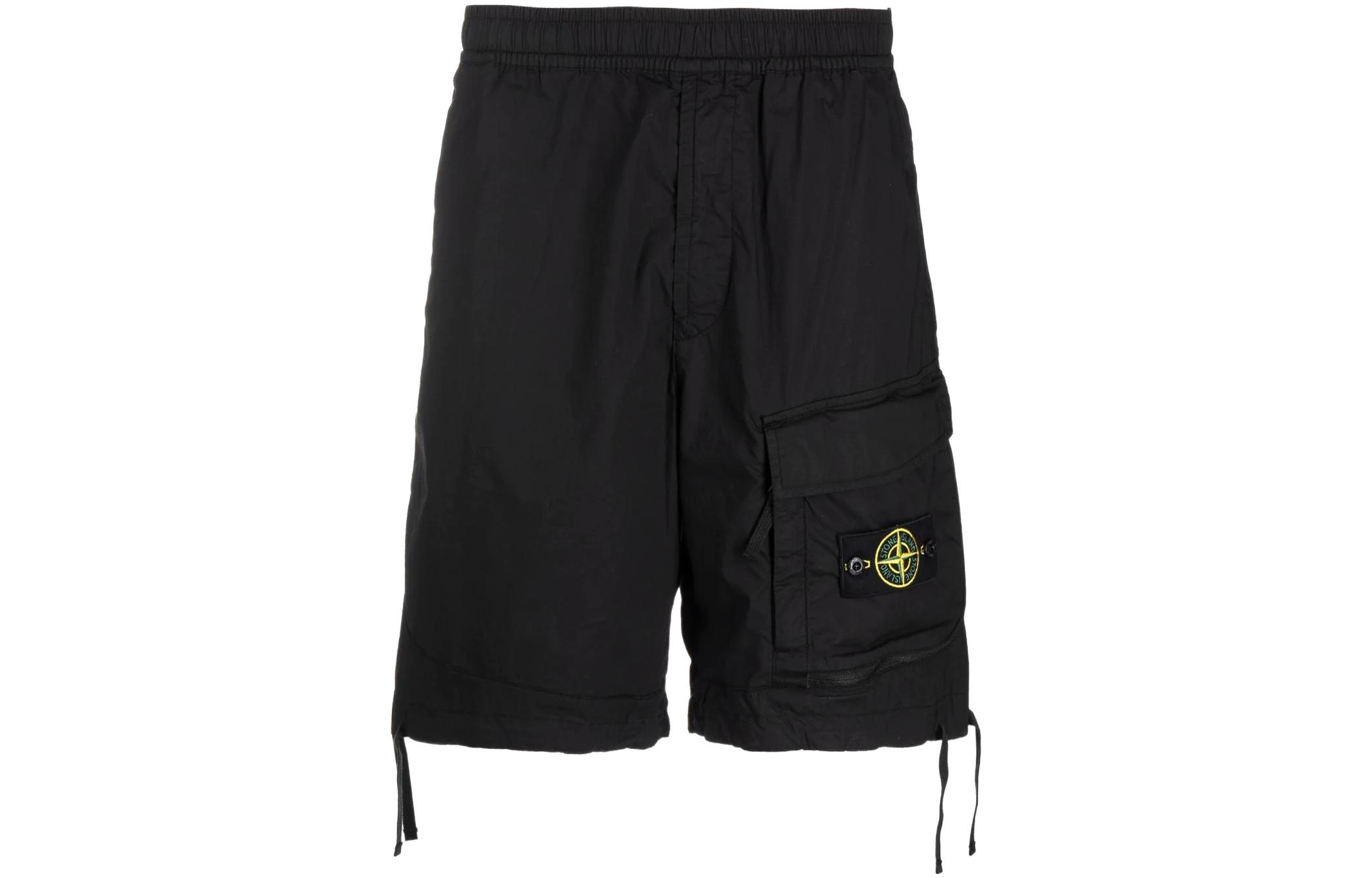 STONE ISLAND SS22 Logo Patch Bermuda Shorts Men’s Black Casual Wear. 7615L0703-V0029 圖 2