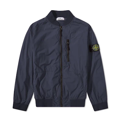 Stone Island SS22 Logo Patch Elastic Long-Sleeve Jacket Navy Blue 761541331-V0020