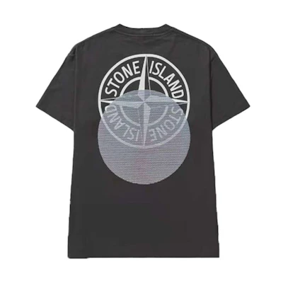 STONE ISLAND SS22 Logo Print Crewneck T-Shirt Men Charcoal Grey 76152NS94-V0065