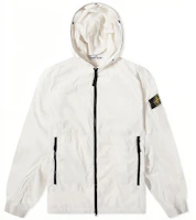 Stone Island SS22 Logo Printed Hooded Jacket White 761541131-V0003 Stone Island SS22 Logo Printed Hooded Jacket White 761541131-V0003