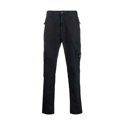 Stone Island SS22 Logo Workwear Casual Pants Black . 7615303WA-V0129