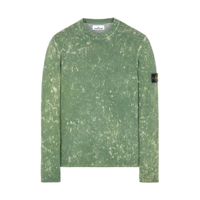Stone Island SS22 Loose Fit Green Crewneck Long Sleeve Sweatshirt 7615555d9-V0058
