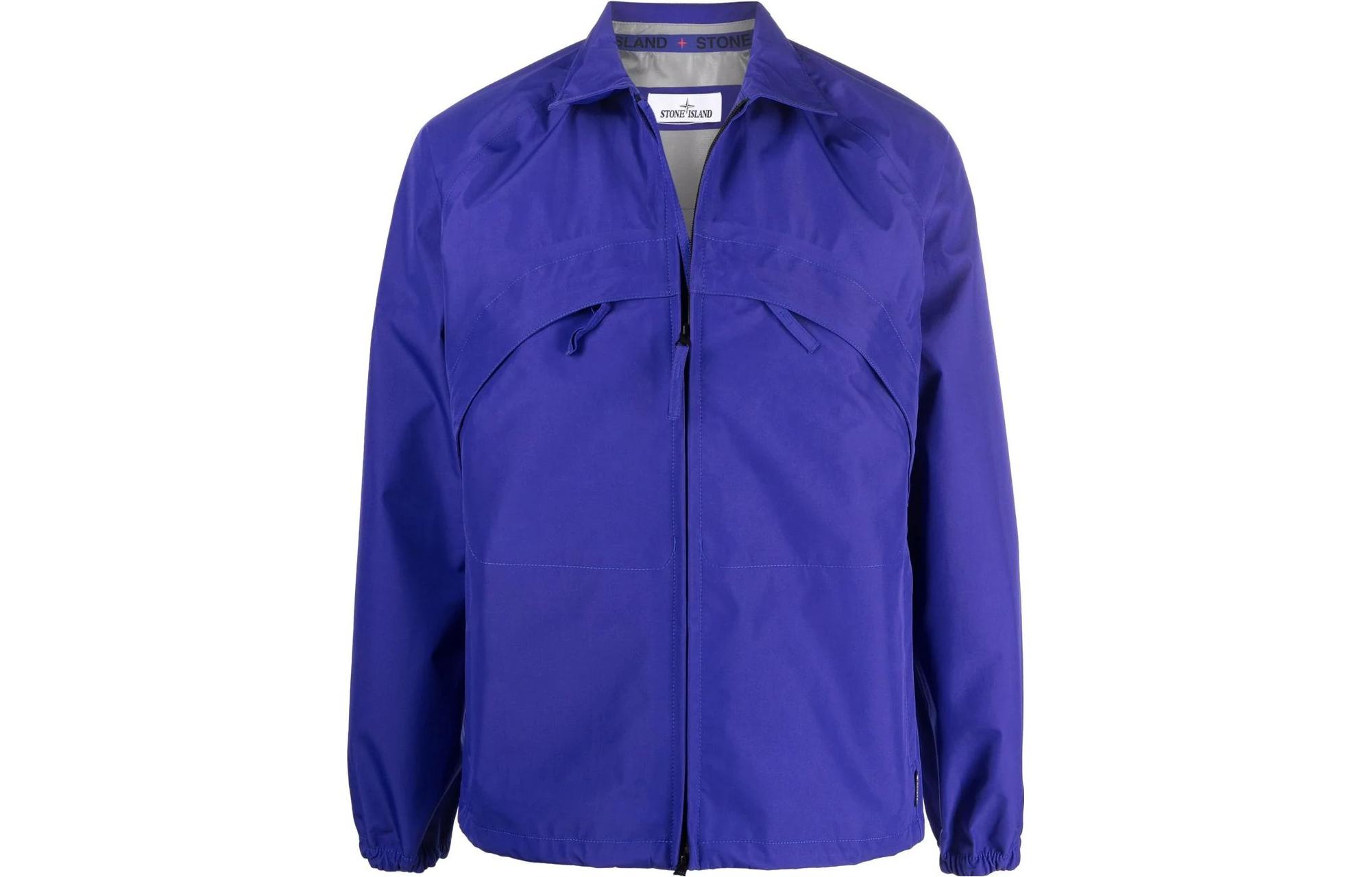 Stone Island SS22 Marina Series Zip-Up Collar Jacket Blue - 7615430X1-V0022