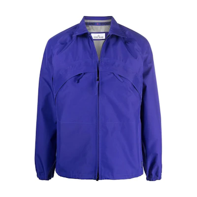 Stone Island SS22 Marina Series Zip-Up Collar Jacket Blue - 7615430X1-V0022