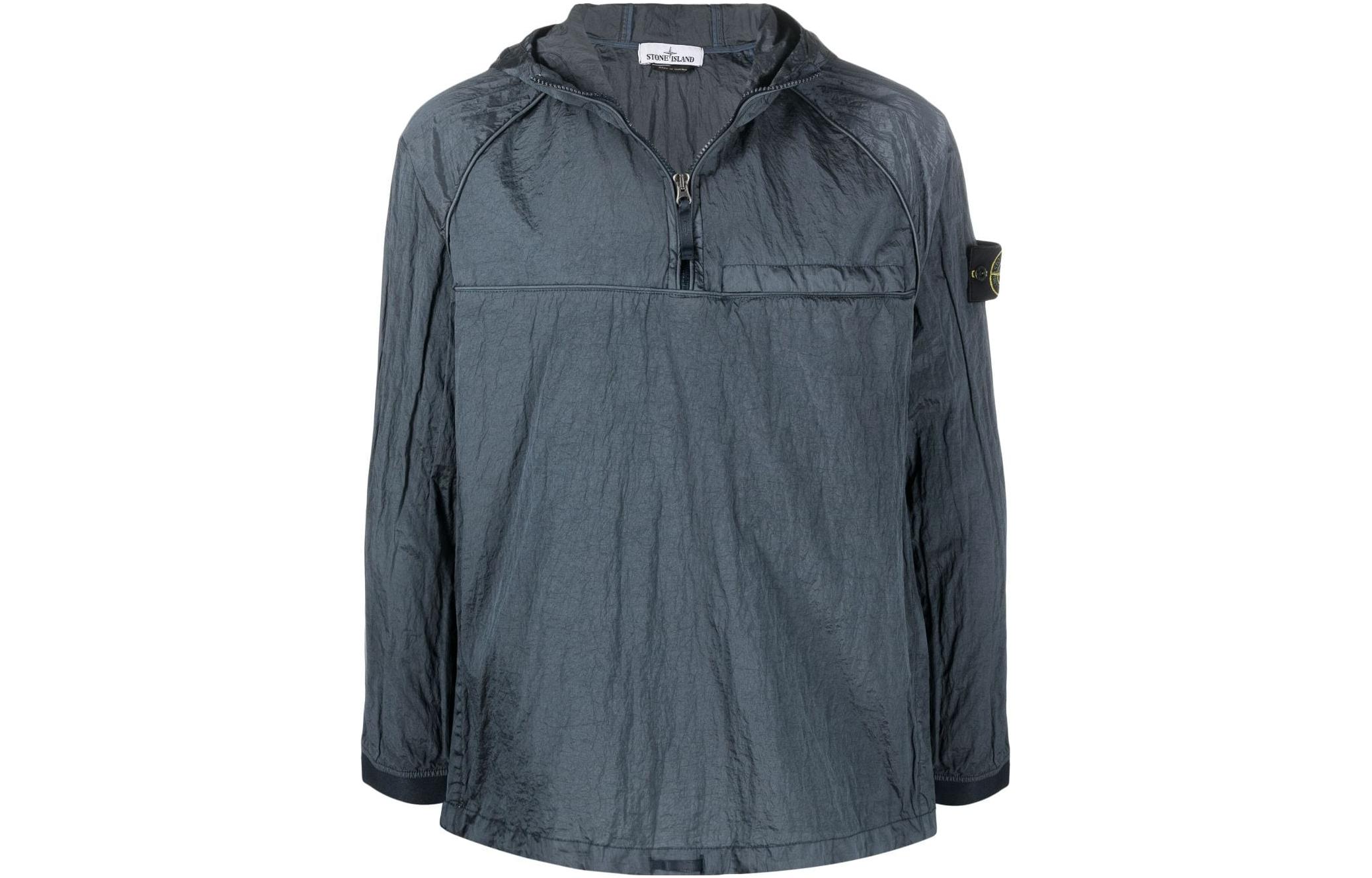 Stone Island SS22 Metallic Nylon Lightweight Packable Jacket Deep Gray 761541720-V0024