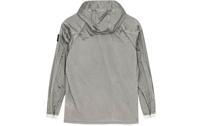 STONE ISLAND SS22 Metallic Nylon Logo Half-Zip Hooded Jacket Silver (). 761541720-V0003 圖 3