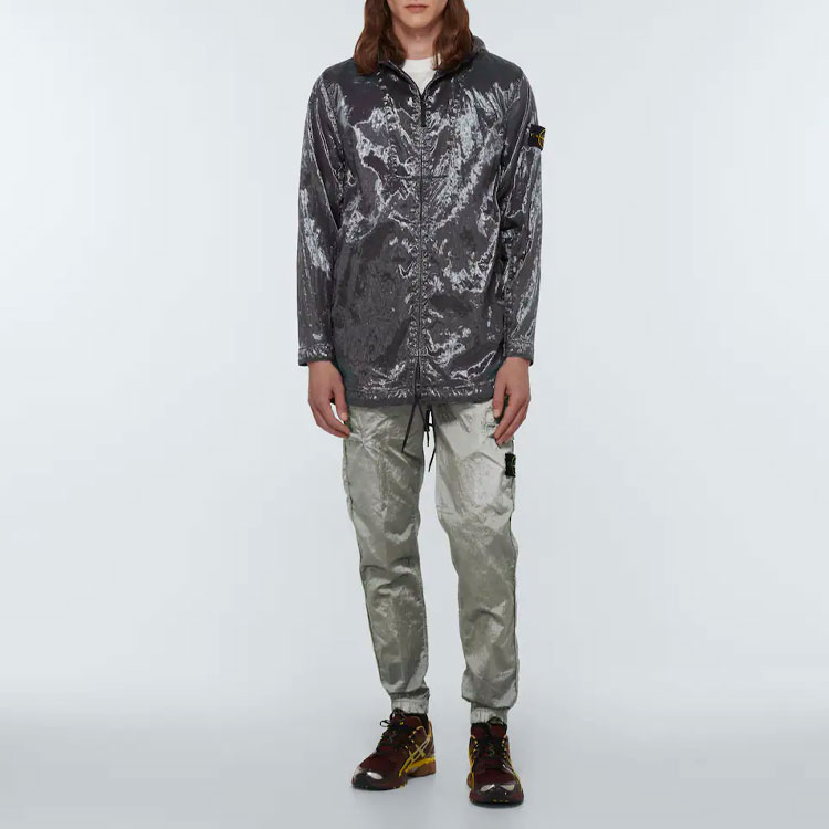 STONE ISLAND SS22 Metallic Nylon Logo Jogger Pants Men’s Ice Blue. 761531021-V0003 圖 3