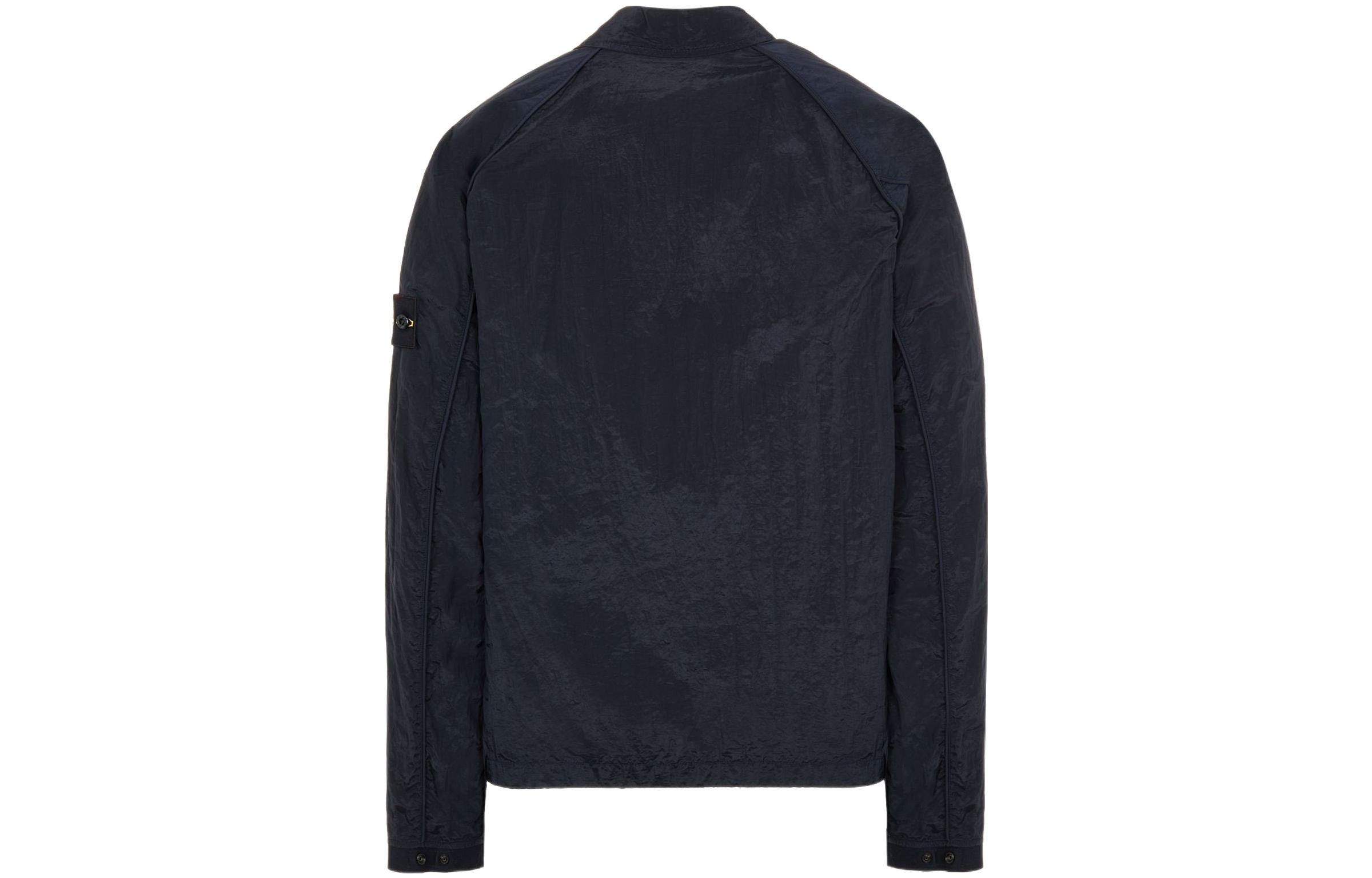 Stone Island SS22 Metallic Nylon Raglan Collared Jacket Navy Blue . 761512321-V0020 圖 3