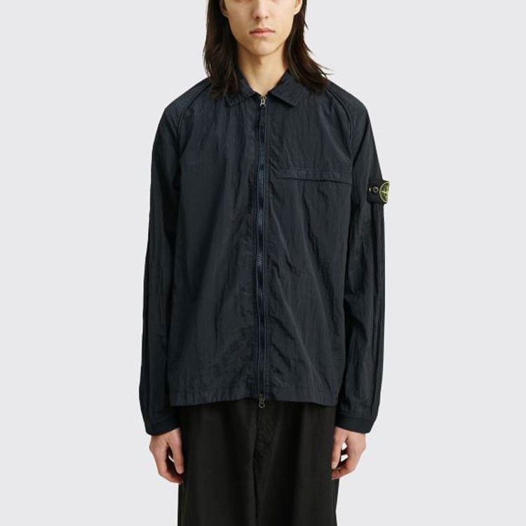 Stone Island SS22 Metallic Nylon Raglan Collared Jacket Navy Blue . 761512321-V0020 圖 4