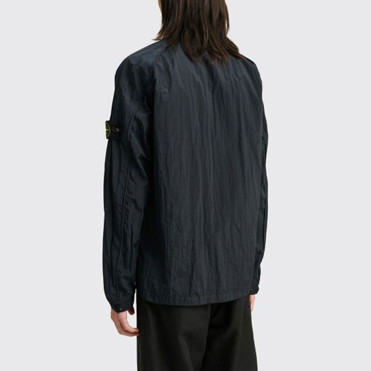 Stone Island SS22 Metallic Nylon Raglan Collared Jacket Navy Blue . 761512321-V0020 圖 5