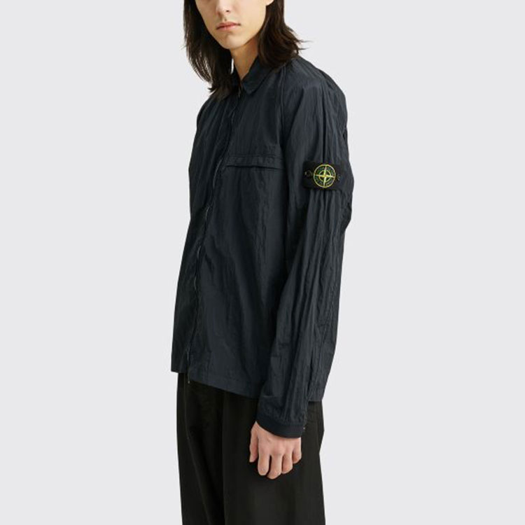 Stone Island SS22 Metallic Nylon Raglan Collared Jacket Navy Blue . 761512321-V0020 圖 7