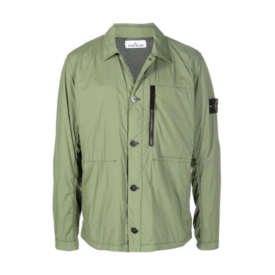 Stone Island SS22 Military Green Badge Long-Sleeve Jacket 761541431-V0058