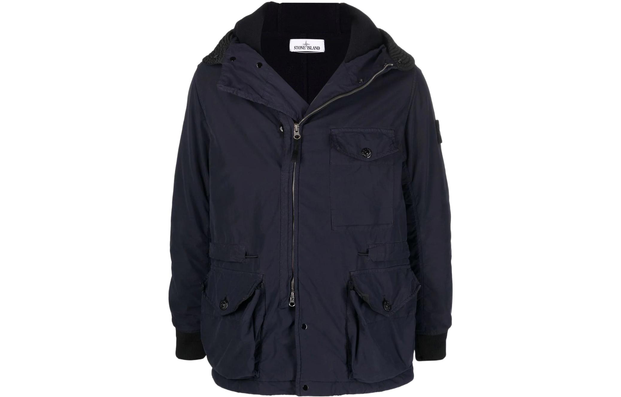Stone Island SS22 Multi-Pocket Hooded Jacket - Dark Blue 751541131-V0026