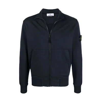 Stone Island SS22 Navy Blue Solid Badge Zip Jacket Outerwear 761564351-V0020