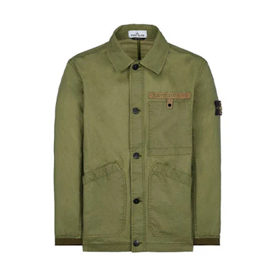 Stone Island SS22 Olive Green Collared Long Sleeve Jacket 7615A0230-V0058