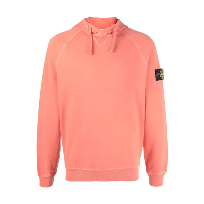 Stone Island SS22 Orange Hoodie with Logo Badge for Men 761562160-V0132