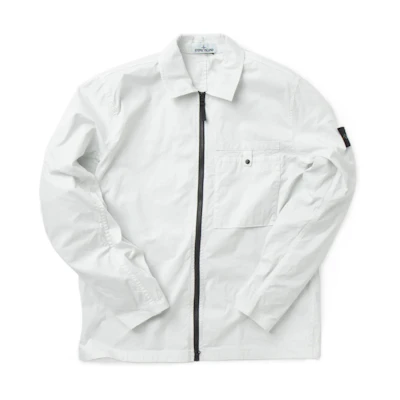 Stone Island SS22 Oversized Pocket White Long Sleeve Jacket Mens 761512619-V0003