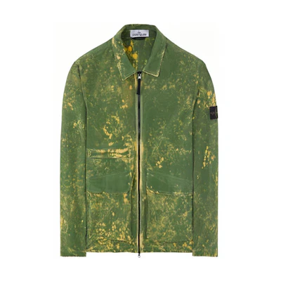 Stone Island SS22 Paint Splatter Zip-Up Jacket Men’s Green 761512122-V0058