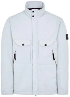 Stone Island SS22 Pearl Grey Zip-Up Jacket with Stand Collar 771542546-V0061 Stone Island SS22 Pearl Grey Zip-Up Jacket with Stand Collar 771542546-V0061