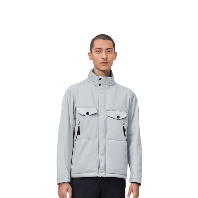 Stone Island SS22 Pearl Grey Zip-Up Jacket with Stand Collar 771542546-V0061 圖 6