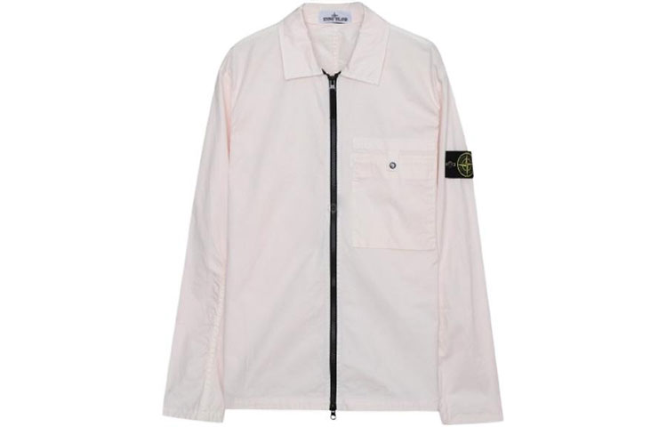 Stone Island SS22 Pink Collared Pocket Long Sleeve Jacket 761512619-V0080