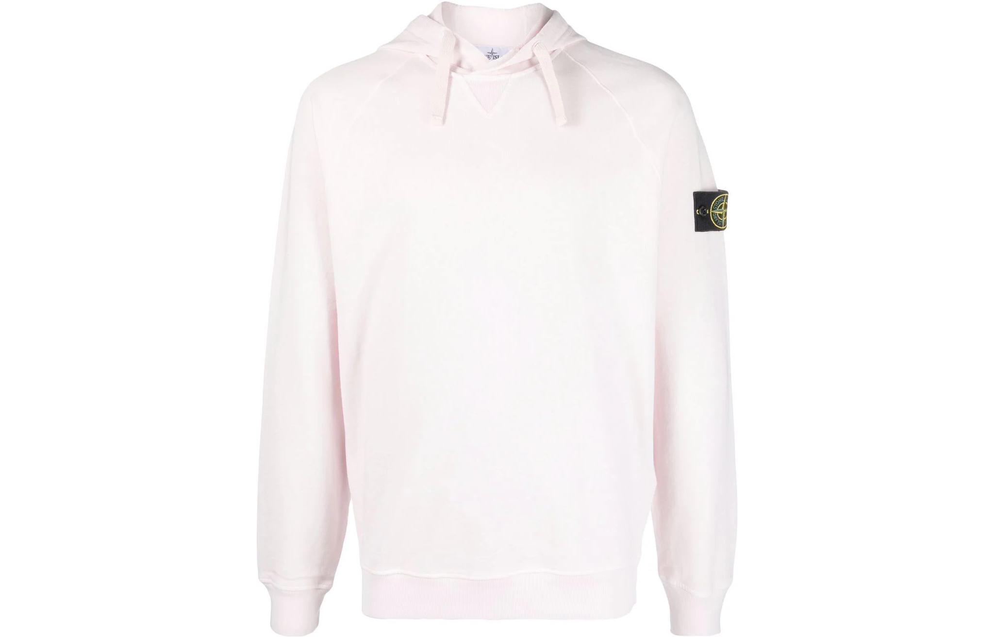 Stone Island SS22 Pink Hoodie with Badge Logo for Men 761562160-V0180