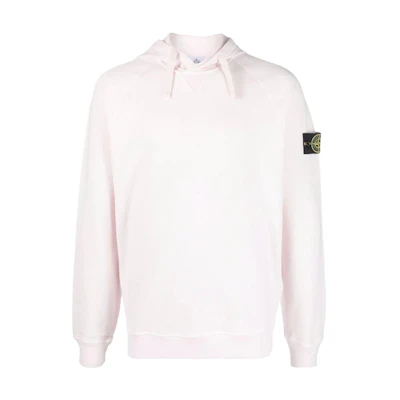 Stone Island SS22 Pink Hoodie with Badge Logo for Men 761562160-V0180