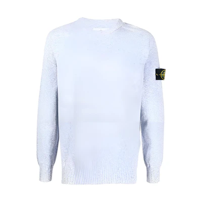 Stone Island SS22 Plain Logo Patch Sweatshirt Light Blue - Edition 7615524B0-V0001