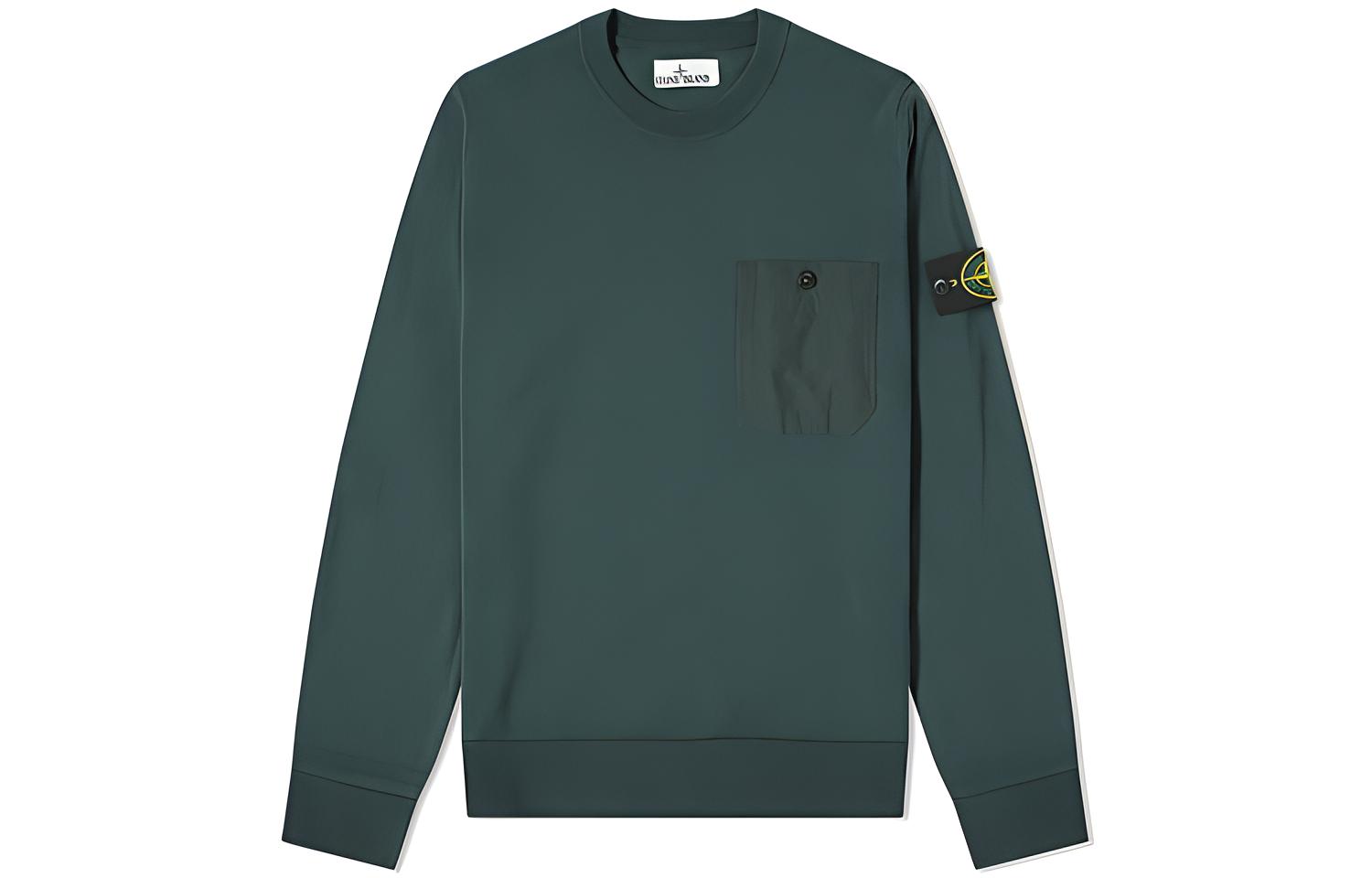 Stone Island SS22 Pocket Detail Knit Sweatshirt Men’s Olive Green 7415571B9-V0057