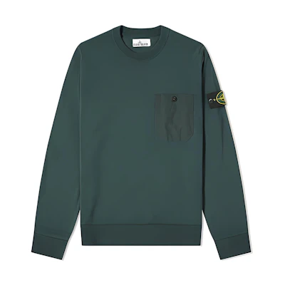 Stone Island SS22 Pocket Detail Knit Sweatshirt Men’s Olive Green 7415571B9-V0057