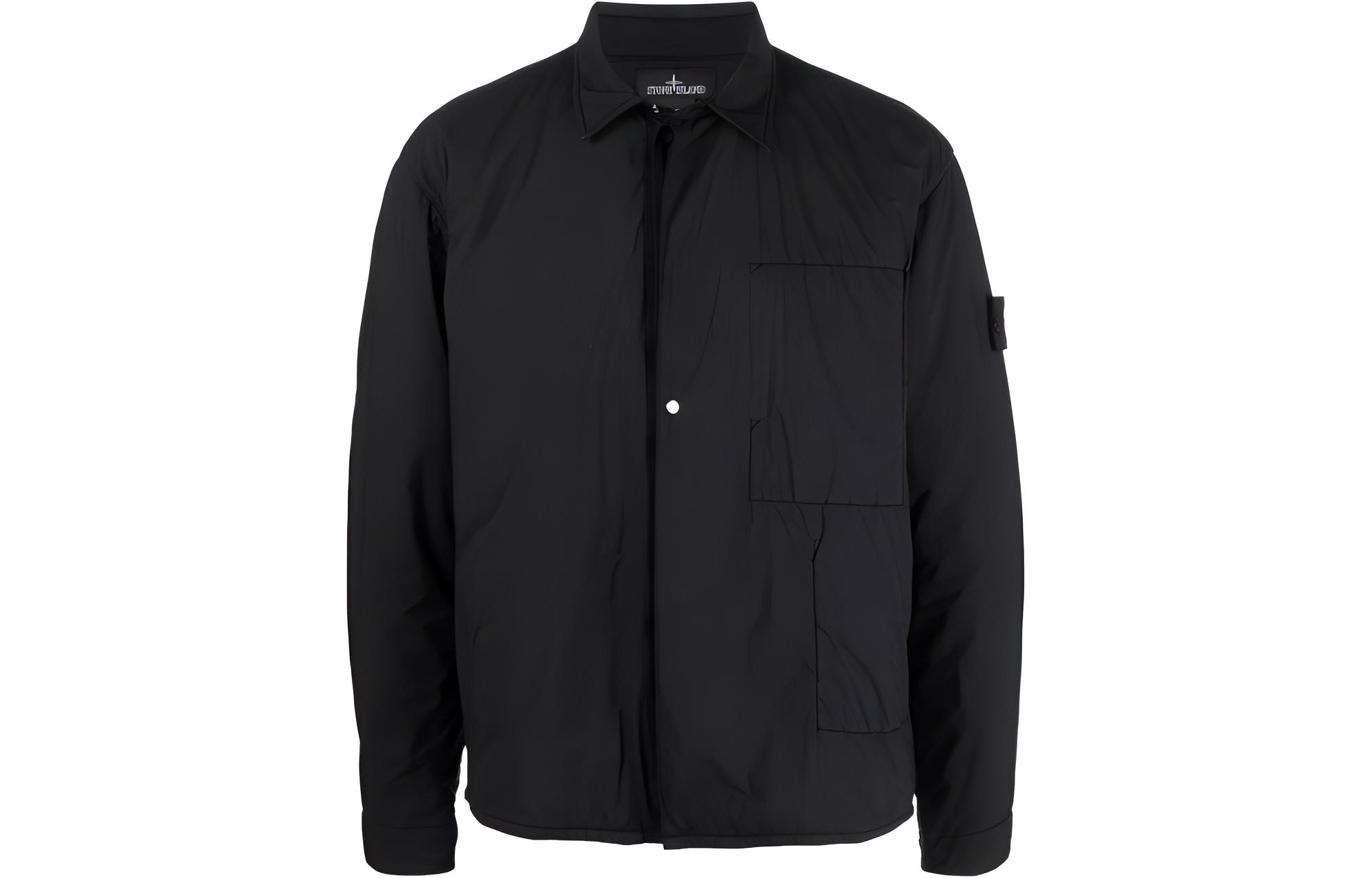 Stone Island SS22 Shadow Project Black Logo Embroidered Jacket - Black 761910412-V0029