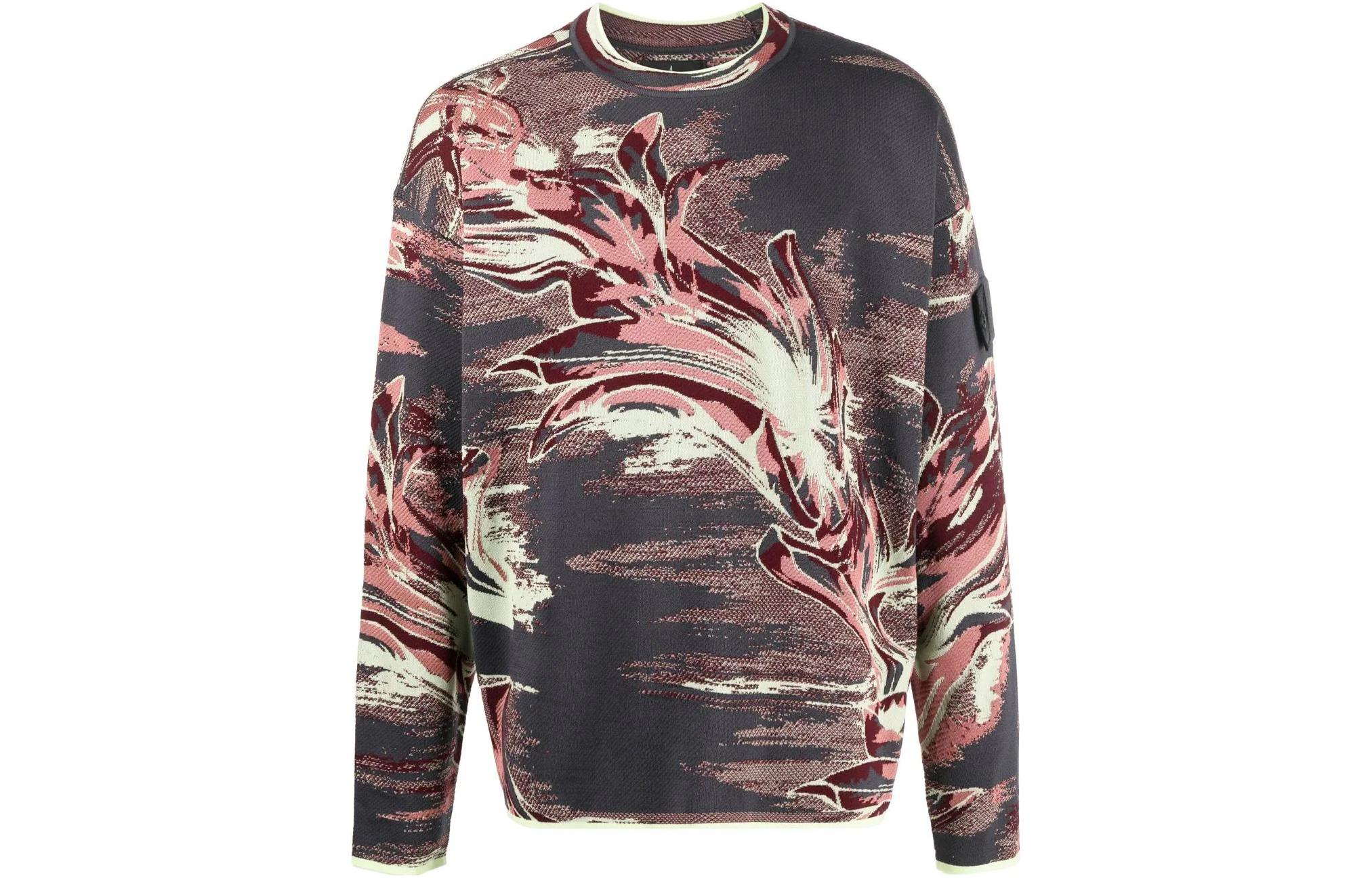 Stone Island SS22 Shadow Project Floral Crewneck Sweatshirt Multicolor 76195102E-V0265