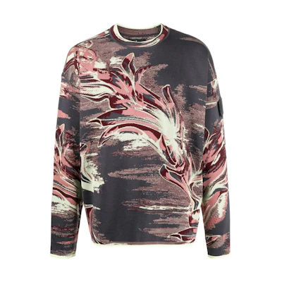 Stone Island SS22 Shadow Project Floral Crewneck Sweatshirt Multicolor 76195102E-V0265
