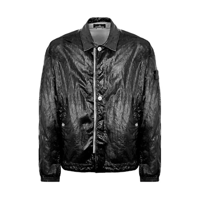 Stone Island SS22 Shadow Project Glossy Collar Jacket Black - Outerwear 761940211-V0029