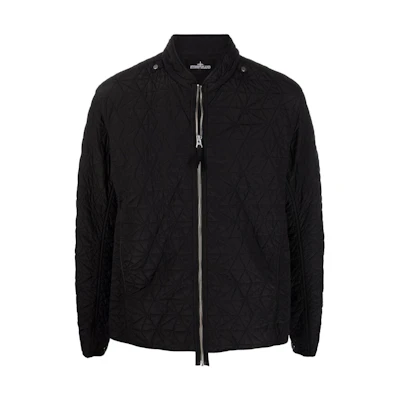 Stone Island SS22 Shadow Project Quilted Bomber Jacket Black Collection 761940814-V0029