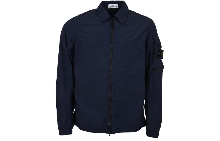 Stone Island SS22 Side Logo Zip Jacket Navy Blue for Men 761510502-V0020 圖 2