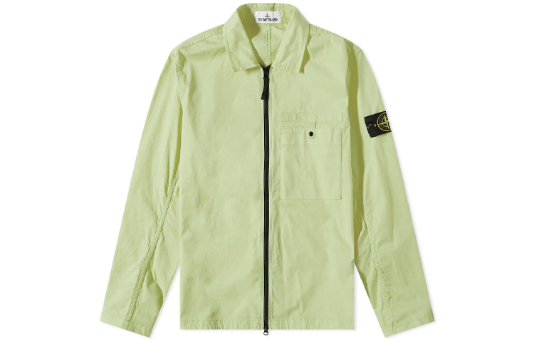 Stone Island SS22 Single Pocket Badge Long Sleeve Jacket Green 761512619-V0052