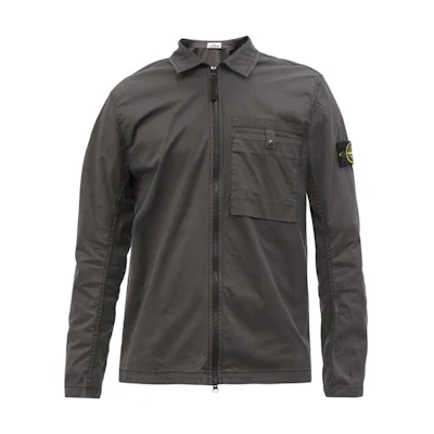 Stone Island SS22 Single Pocket Embroidered Long Sleeve Jacket Dark Gray 761512619-V0065
