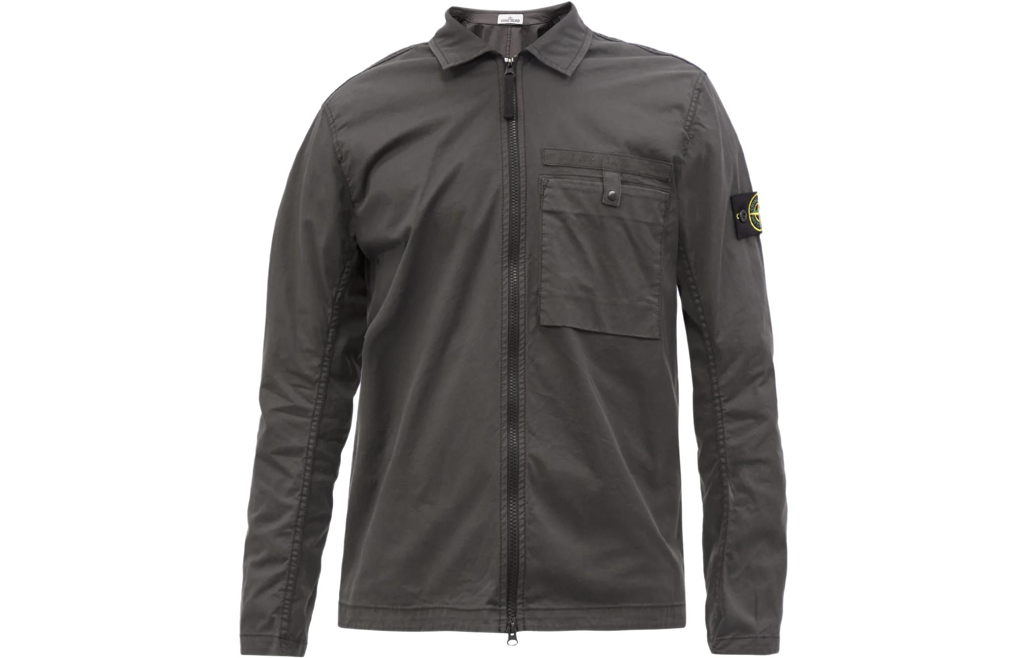 Stone Island SS22 Single Pocket Embroidered Long Sleeve Jacket Dark Gray 761512619-V0065 圖 2