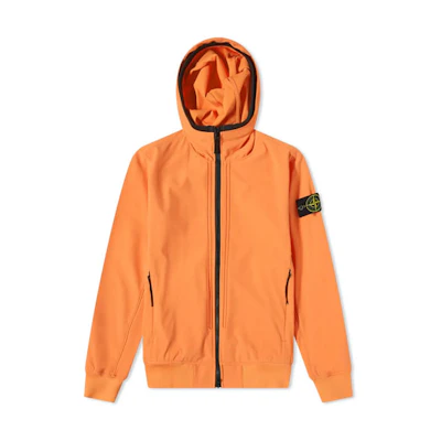 Stone Island SS22 Soft Shell-R Hooded Waterproof Jacket Orange Men’s 761540427-V0032