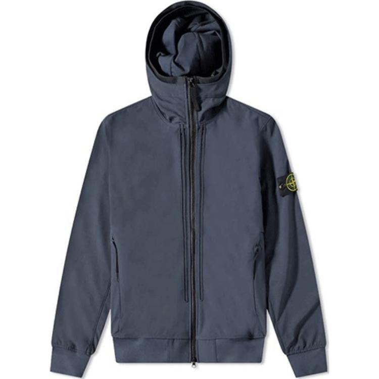 Stone Island SS22 Soft Shell-R Windproof Waterproof Jacket Navy Blue 761540427-V0024