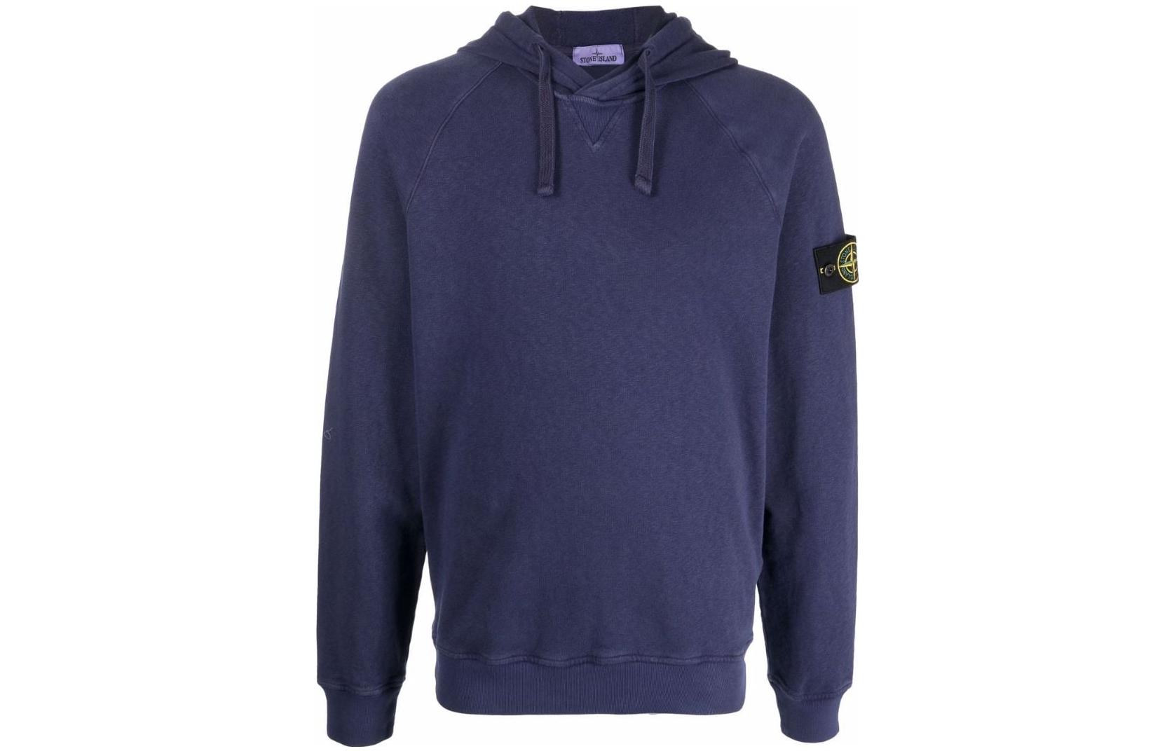 Stone Island SS22 Solid Badge Logo Sweatshirt Blue - 761562160-V0127